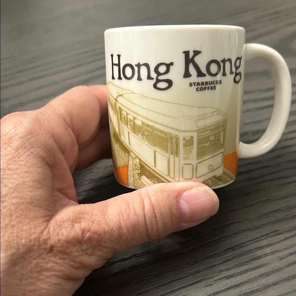 Starbucks Hong Kong Mug - Cream and Orange Design